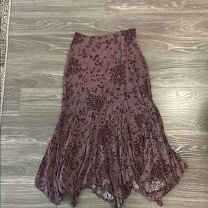 Free People Red Asymmetrical Trumpet Maxi Skirt